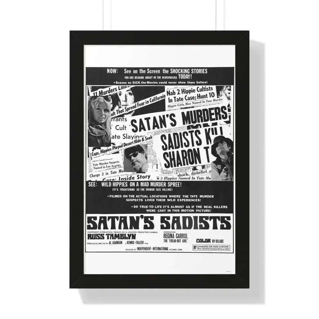 SATAN'S SADISTS 1969 - Framed Movie Poster 16″ x 24″ Black - The Sticker Space