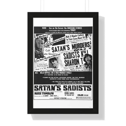 SATAN'S SADISTS 1969 - Framed Movie Poster 16″ x 24″ Black - The Sticker Space
