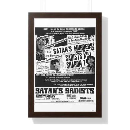 SATAN'S SADISTS 1969 - Framed Movie Poster 16″ x 24″ Walnut - The Sticker Space