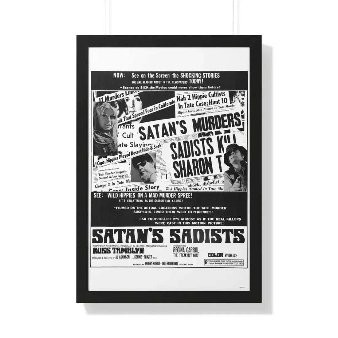 SATAN'S SADISTS 1969 - Framed Movie Poster 20" x 30" Black - The Sticker Space