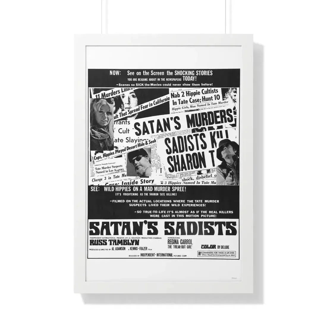SATAN'S SADISTS 1969 - Framed Movie Poster 20" x 30" White - The Sticker Space