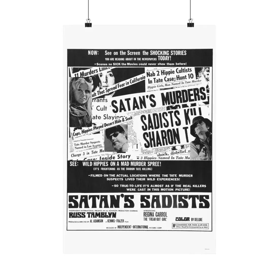 SATAN'S SADISTS 1969 - Paper Movie Poster 16″ x 24″ Matte - The Sticker Space