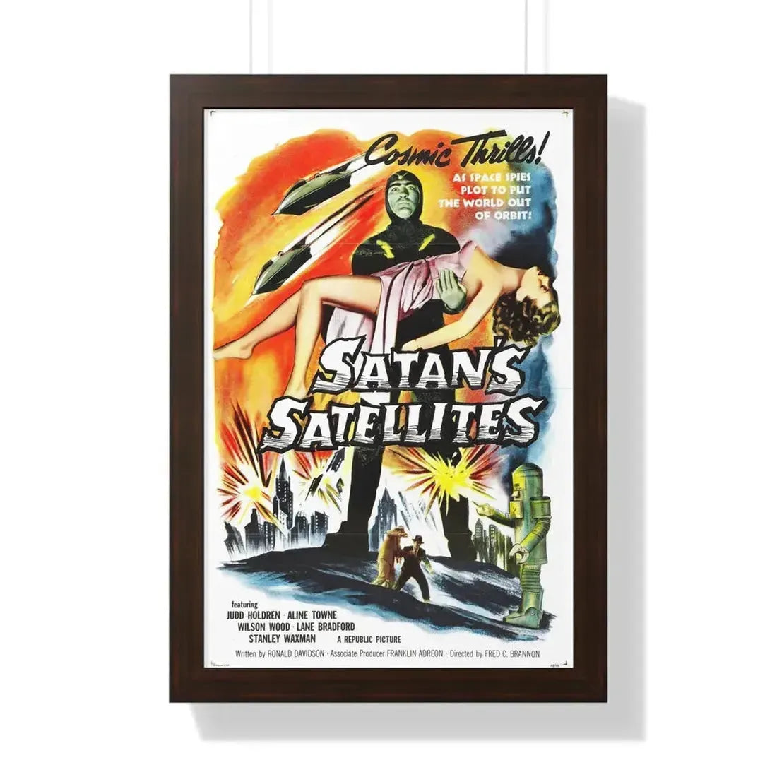 SATAN'S SATELITES 1958 - Framed Movie Poster 16″ x 24″ Walnut - The Sticker Space