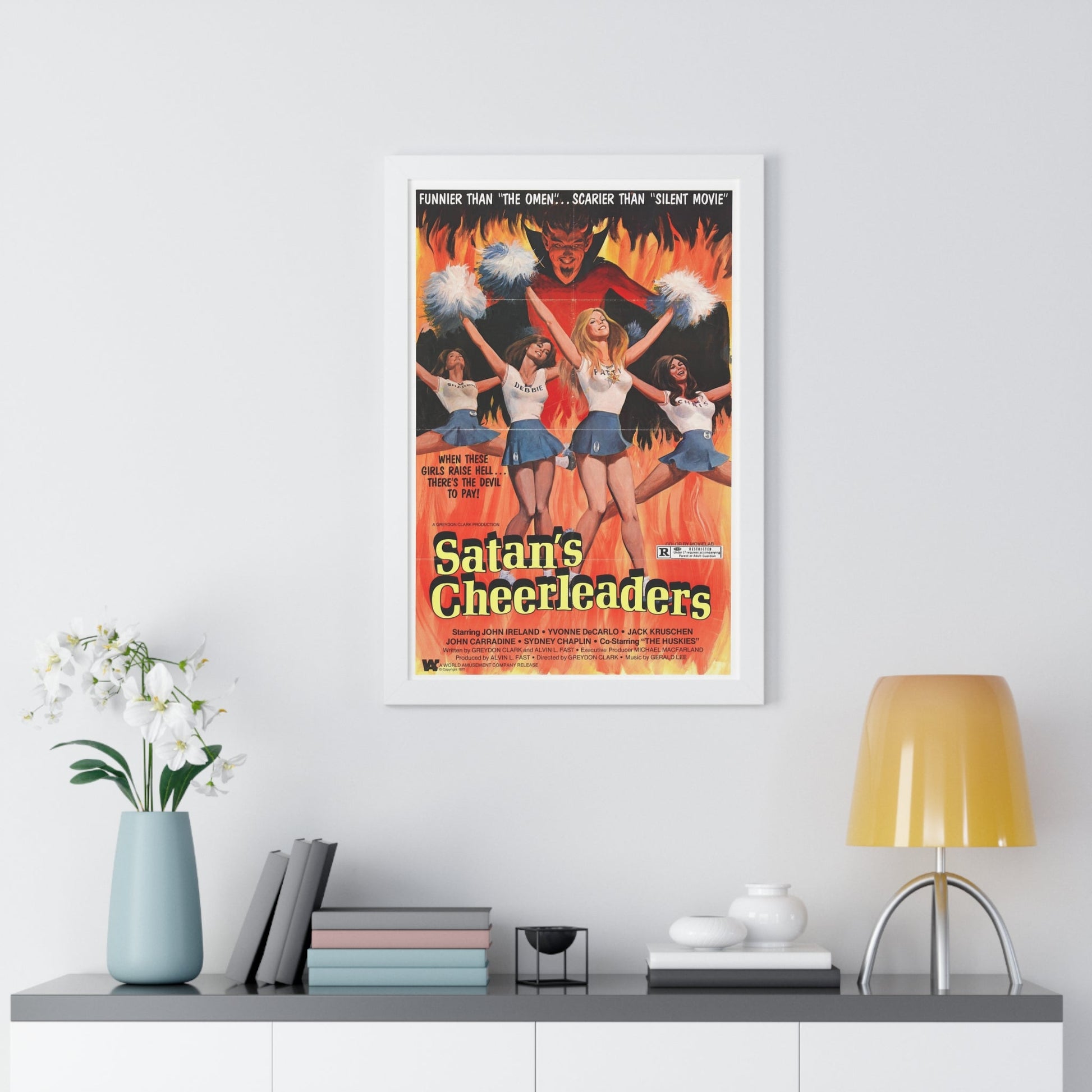 SATAN'S CHEERLEADERS 1977 - Framed Movie Poster-The Sticker Space