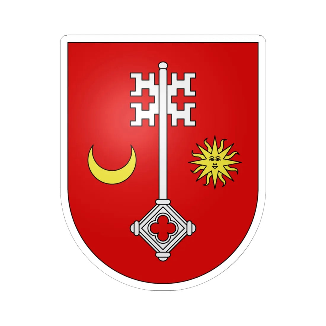 Satigny-coat of arms (Switzerland) (Coat of Arms) STICKER Vinyl Kiss-Cut Decal 6 Inch White - The Sticker Space