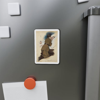 Saturday Evening Post illustration (4) (Magazine Illustration) Refrigerator Magnet-The Sticker Space