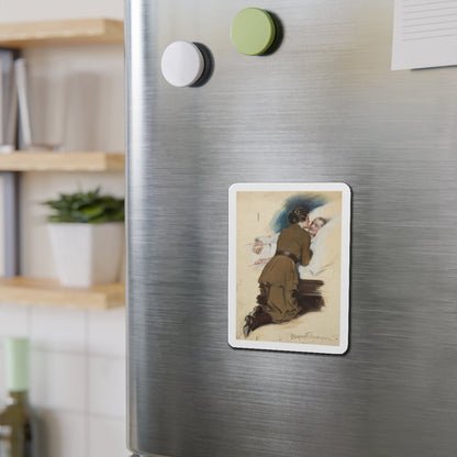 Saturday Evening Post illustration (4) (Magazine Illustration) Refrigerator Magnet-The Sticker Space