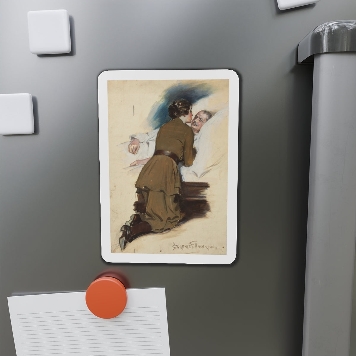 Saturday Evening Post illustration (4) (Magazine Illustration) Refrigerator Magnet-The Sticker Space