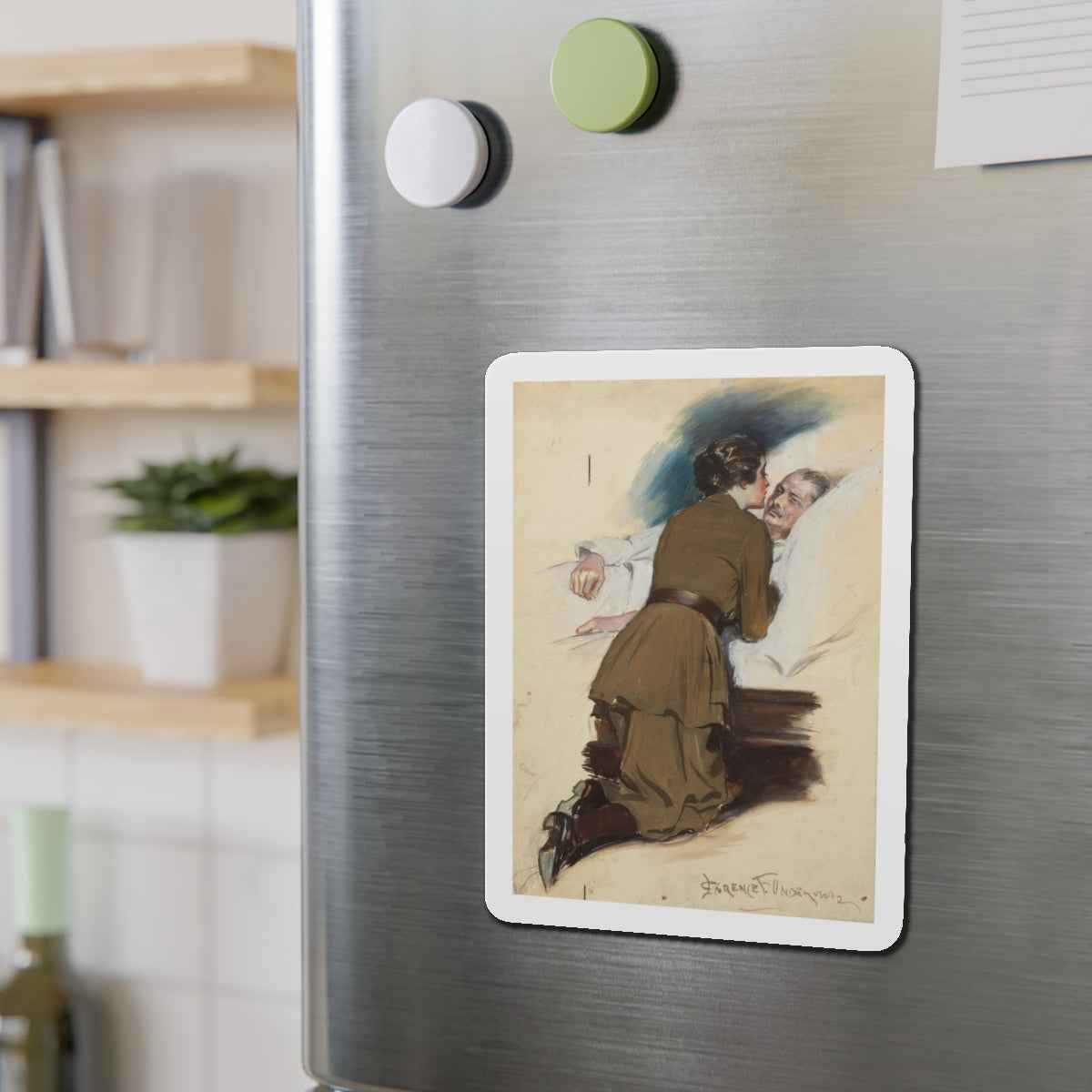 Saturday Evening Post illustration (4) (Magazine Illustration) Refrigerator Magnet-The Sticker Space