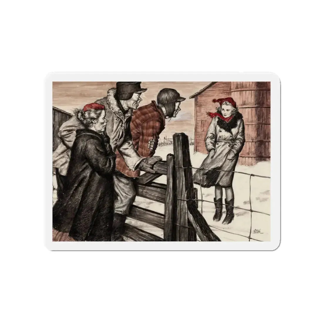 Saturday Evening Post Illustration (Curtis Publishing, c. 1940s) (Magazine Illustration) Refrigerator Magnet - The Sticker Space