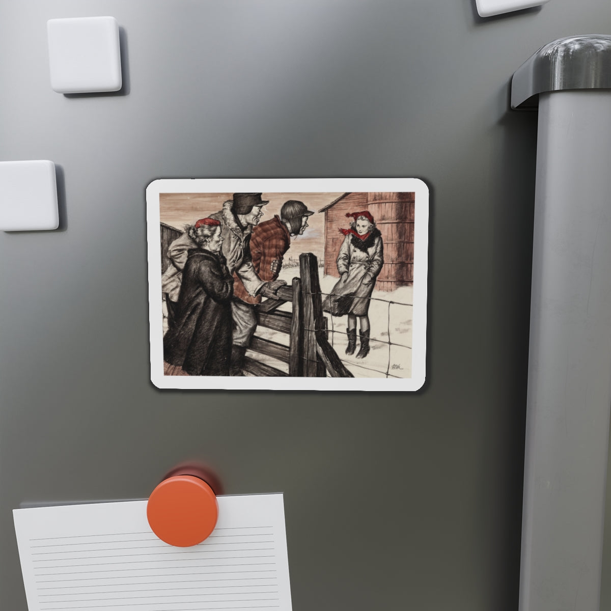 Saturday Evening Post Illustration (Curtis Publishing, c. 1940s) (Magazine Illustration) Refrigerator Magnet-The Sticker Space