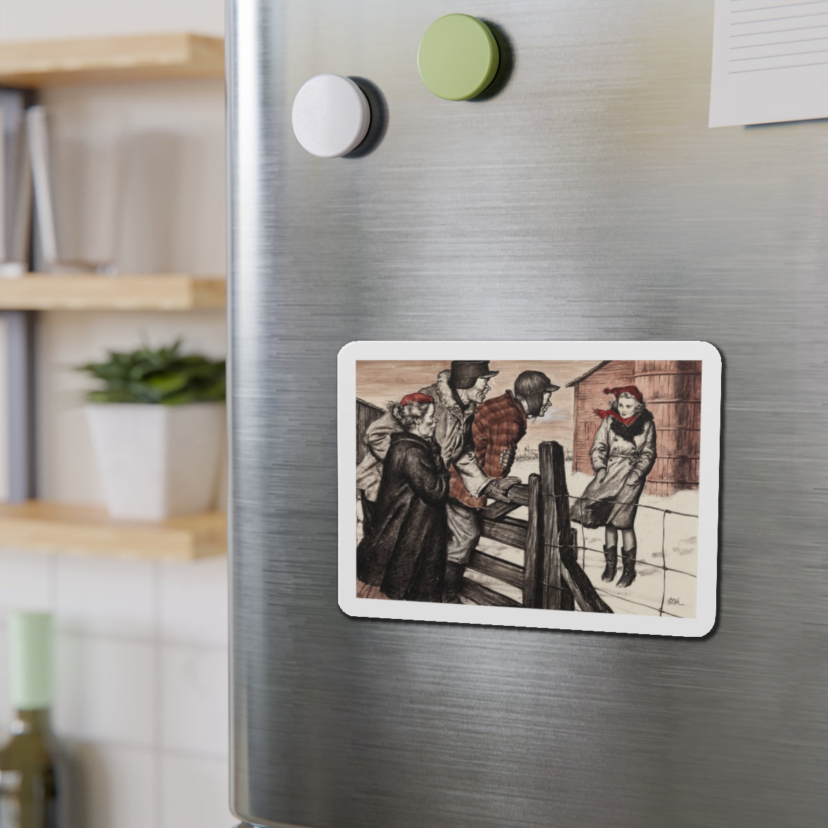 Saturday Evening Post Illustration (Curtis Publishing, c. 1940s) (Magazine Illustration) Refrigerator Magnet-The Sticker Space