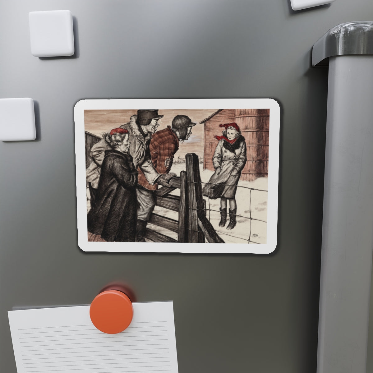 Saturday Evening Post Illustration (Curtis Publishing, c. 1940s) (Magazine Illustration) Refrigerator Magnet-The Sticker Space