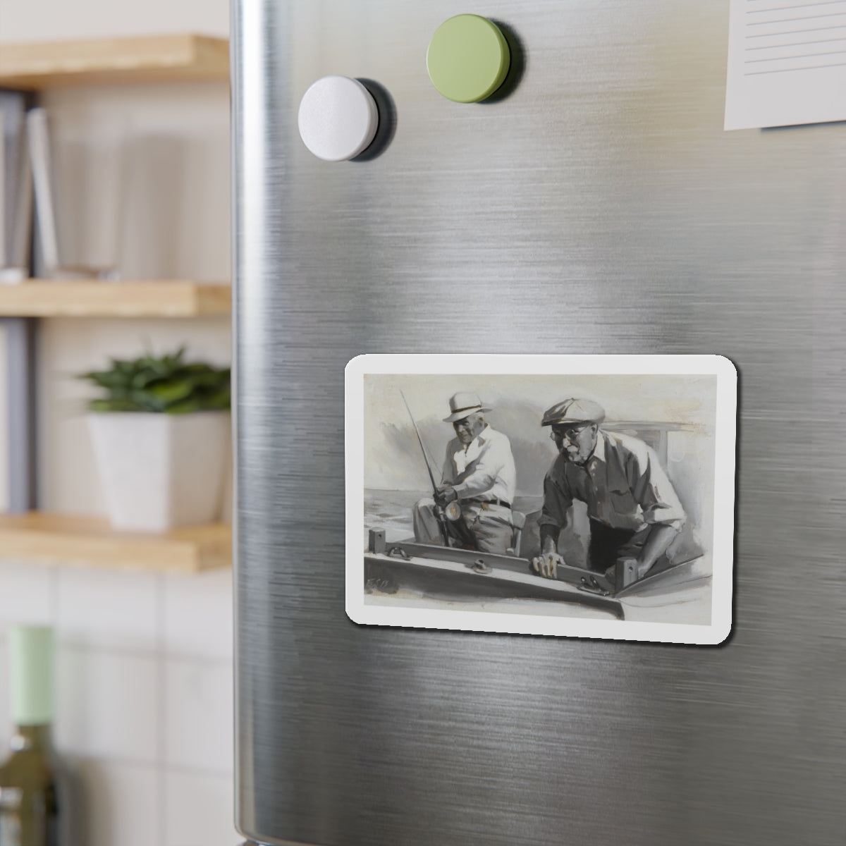 Saturday Evening Post illustration (Magazine Illustration) Refrigerator Magnet-The Sticker Space