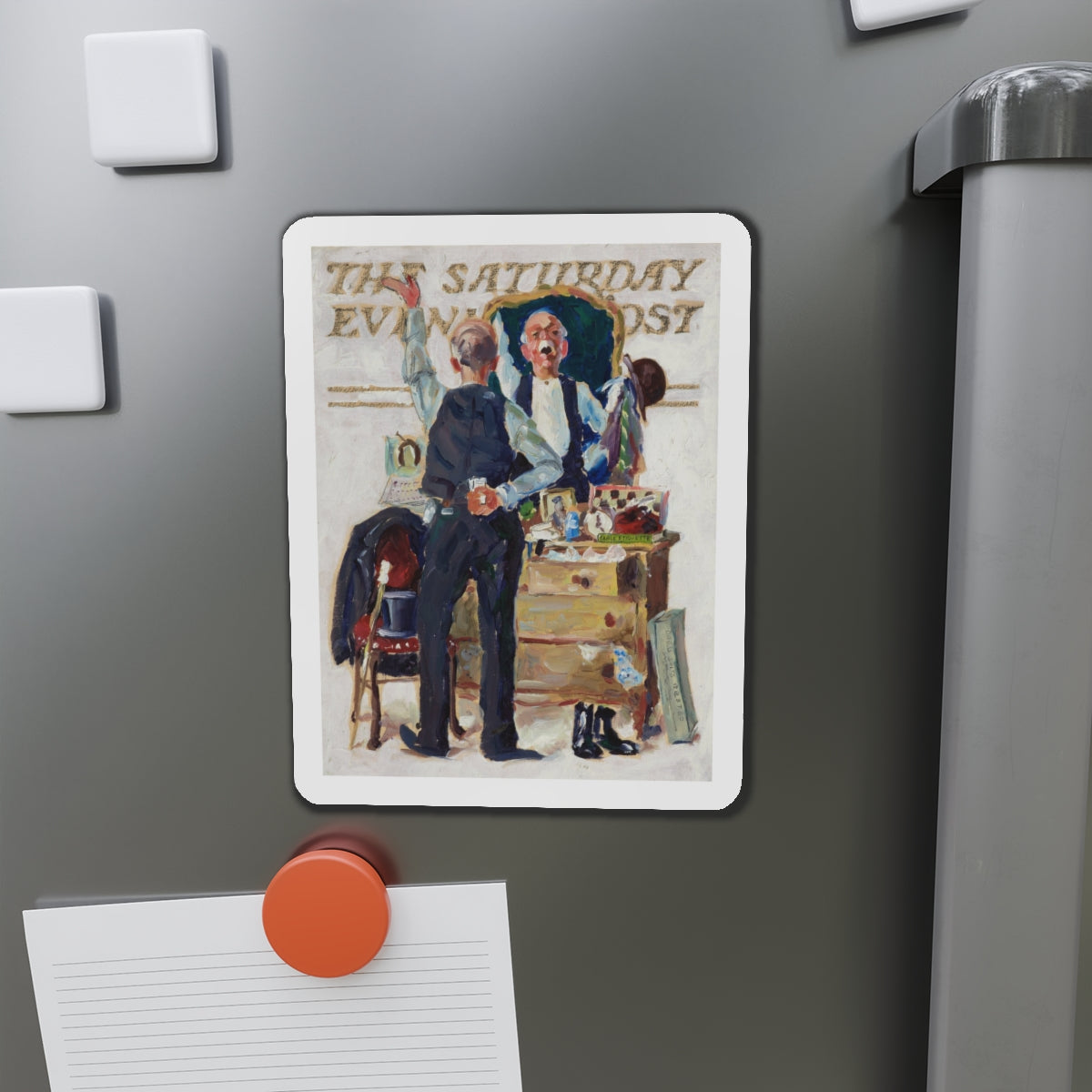 Saturday Evening Post preliminary cover study (Magazine Illustration) Refrigerator Magnet-The Sticker Space