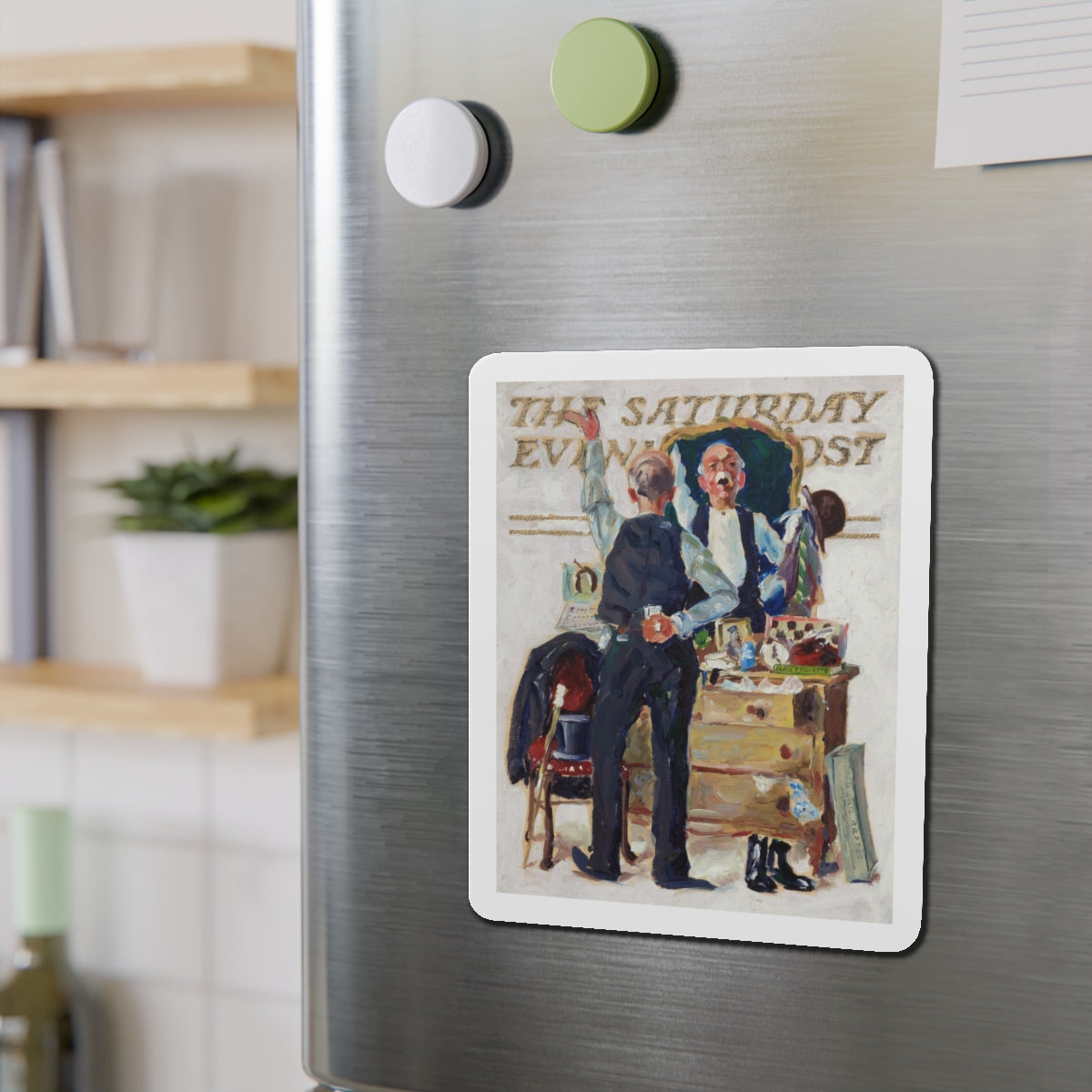 Saturday Evening Post preliminary cover study (Magazine Illustration) Refrigerator Magnet-The Sticker Space