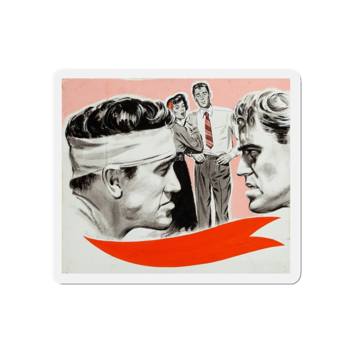 Saturday Home Magazine Illustration (King Features Syndicate, 1948) (Magazine Illustration) Refrigerator Magnet-5 Inch-The Sticker Space