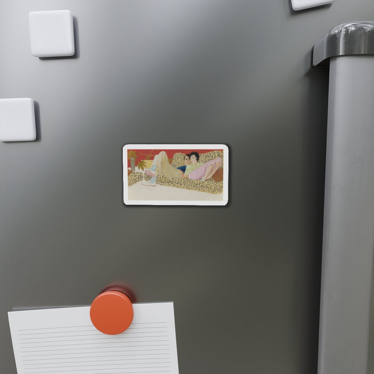 Saturday In, probable magazine illustration (Magazine Illustration) Refrigerator Magnet-The Sticker Space