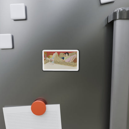 Saturday In, probable magazine illustration (Magazine Illustration) Refrigerator Magnet-The Sticker Space