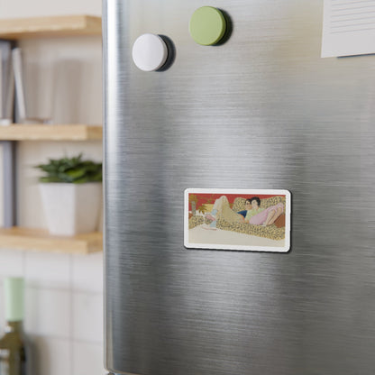 Saturday In, probable magazine illustration (Magazine Illustration) Refrigerator Magnet-The Sticker Space