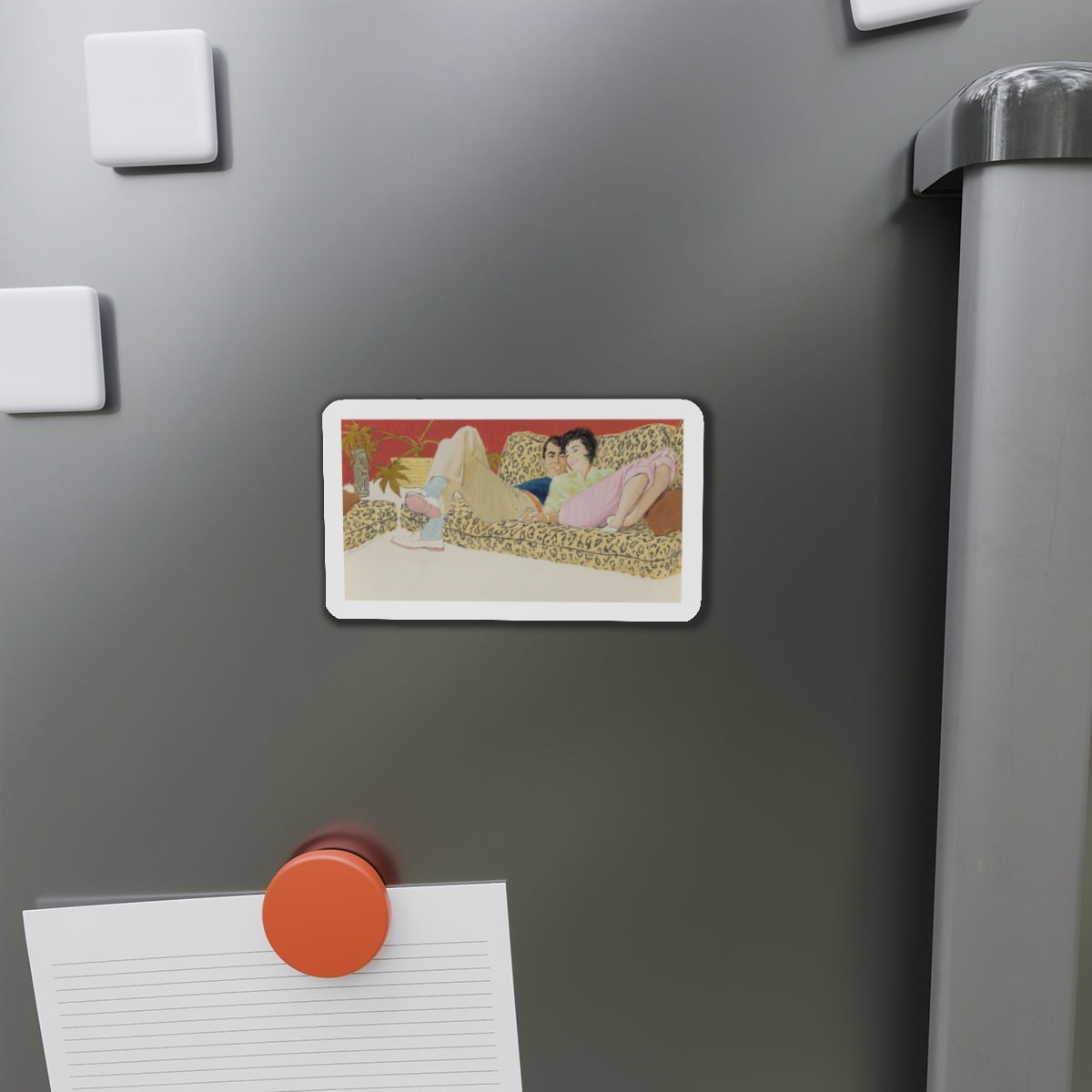 Saturday In, probable magazine illustration (Magazine Illustration) Refrigerator Magnet-The Sticker Space