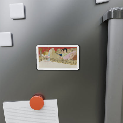 Saturday In, probable magazine illustration (Magazine Illustration) Refrigerator Magnet-The Sticker Space