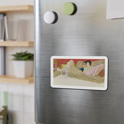 Saturday In, probable magazine illustration (Magazine Illustration) Refrigerator Magnet-The Sticker Space