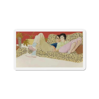 Saturday In, probable magazine illustration (Magazine Illustration) Refrigerator Magnet 3 Inch Die-Cut - The Sticker Space