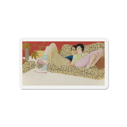 Saturday In, probable magazine illustration (Magazine Illustration) Refrigerator Magnet-5 Inch-The Sticker Space