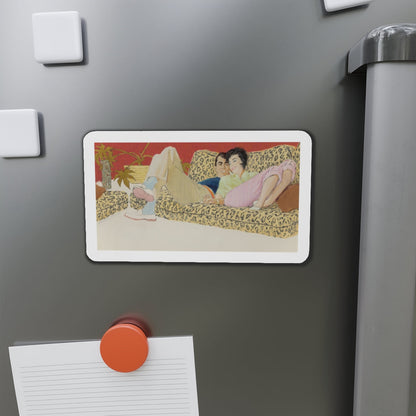 Saturday In, probable magazine illustration (Magazine Illustration) Refrigerator Magnet-The Sticker Space