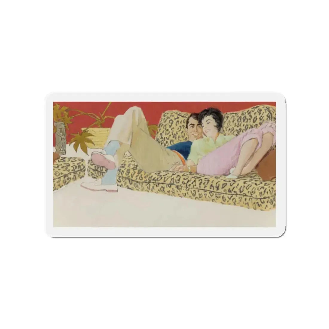 Saturday In, probable magazine illustration (Magazine Illustration) Refrigerator Magnet - The Sticker Space