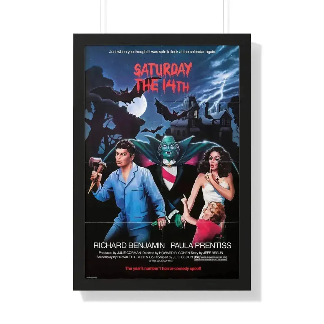 SATURDAY THE 14TH 1981 - Framed Movie Poster 20" x 30" Black - The Sticker Space