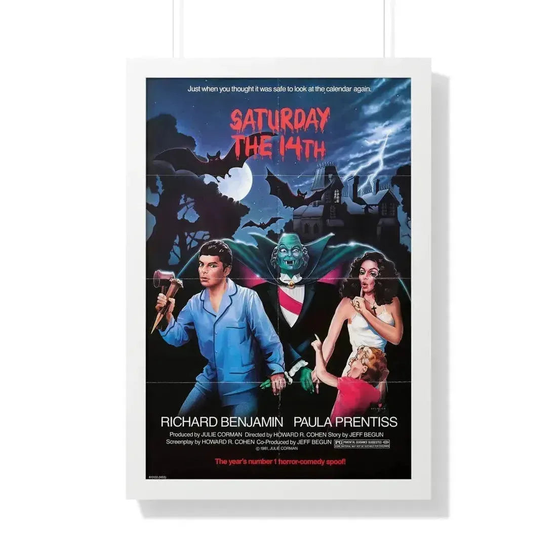 SATURDAY THE 14TH 1981 - Framed Movie Poster 20" x 30" White - The Sticker Space