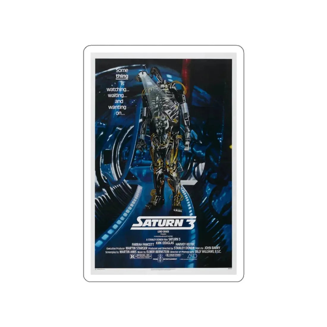 SATURN 3 1980 Movie Poster STICKER Vinyl Die-Cut Decal 3 Inch - The Sticker Space