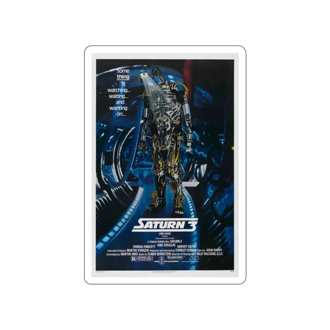 SATURN 3 1980 Movie Poster STICKER Vinyl Die-Cut Decal 4 Inch - The Sticker Space
