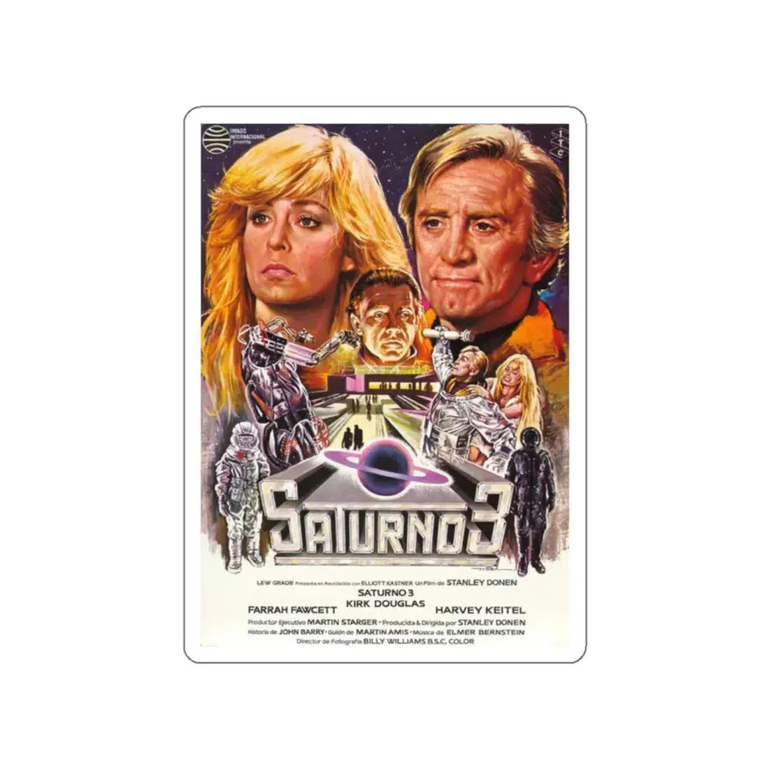 SATURN 3 (SPANISH) 1980 Movie Poster STICKER Vinyl Die-Cut Decal 2 Inch - The Sticker Space