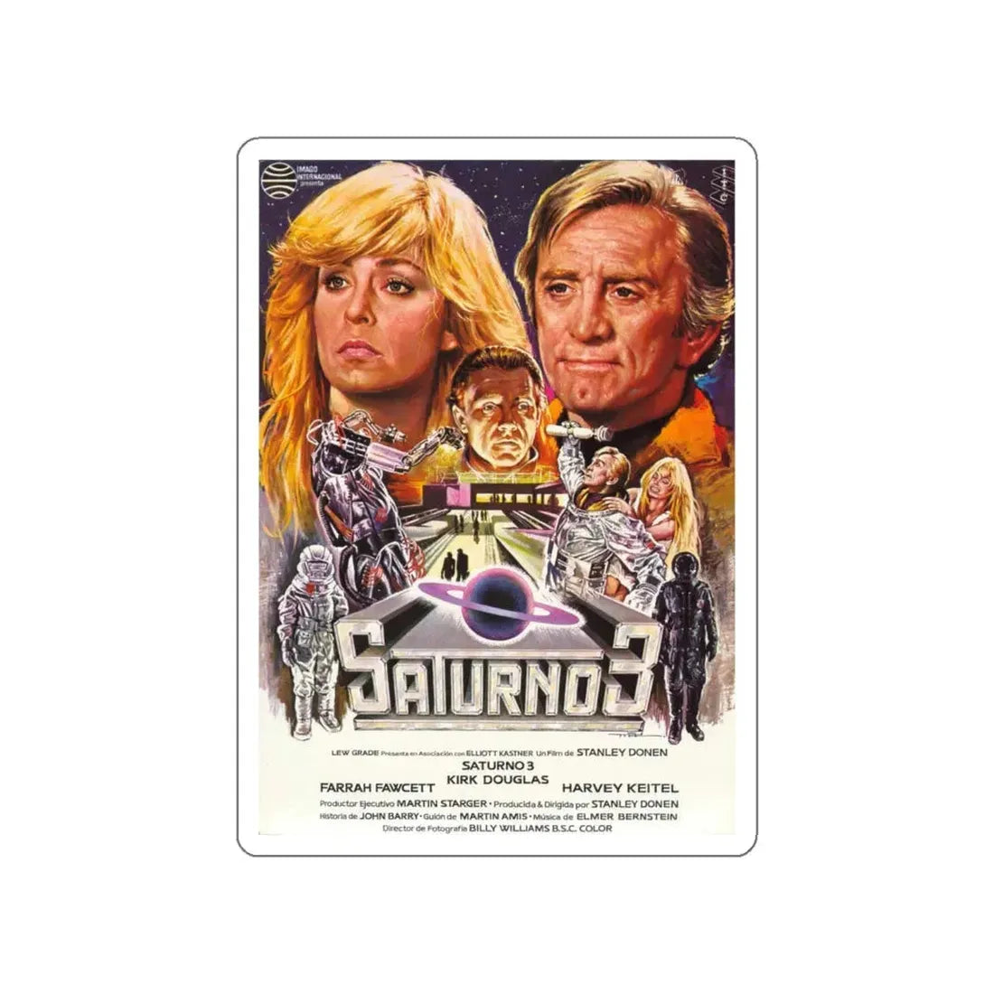 SATURN 3 (SPANISH) 1980 Movie Poster STICKER Vinyl Die-Cut Decal 6 Inch - The Sticker Space