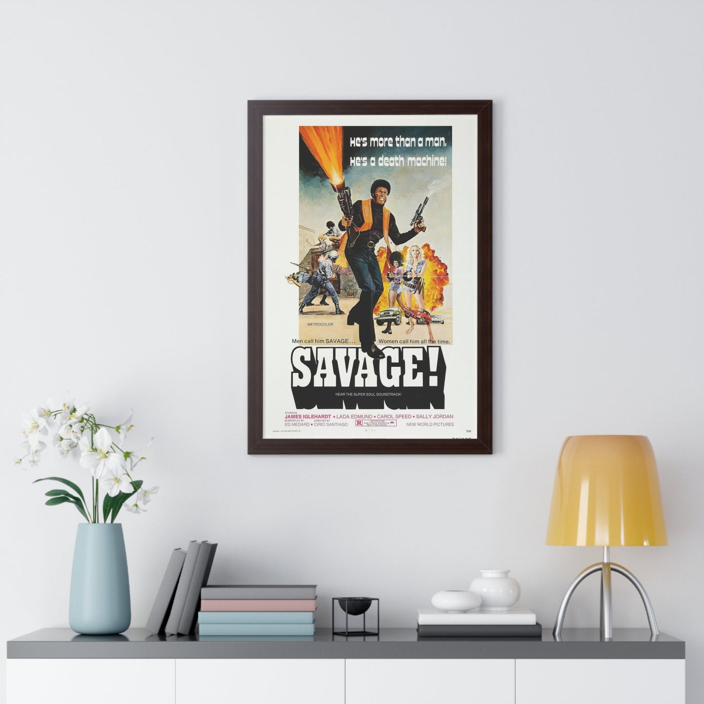 SAVAGE 1973 - Framed Movie Poster-The Sticker Space