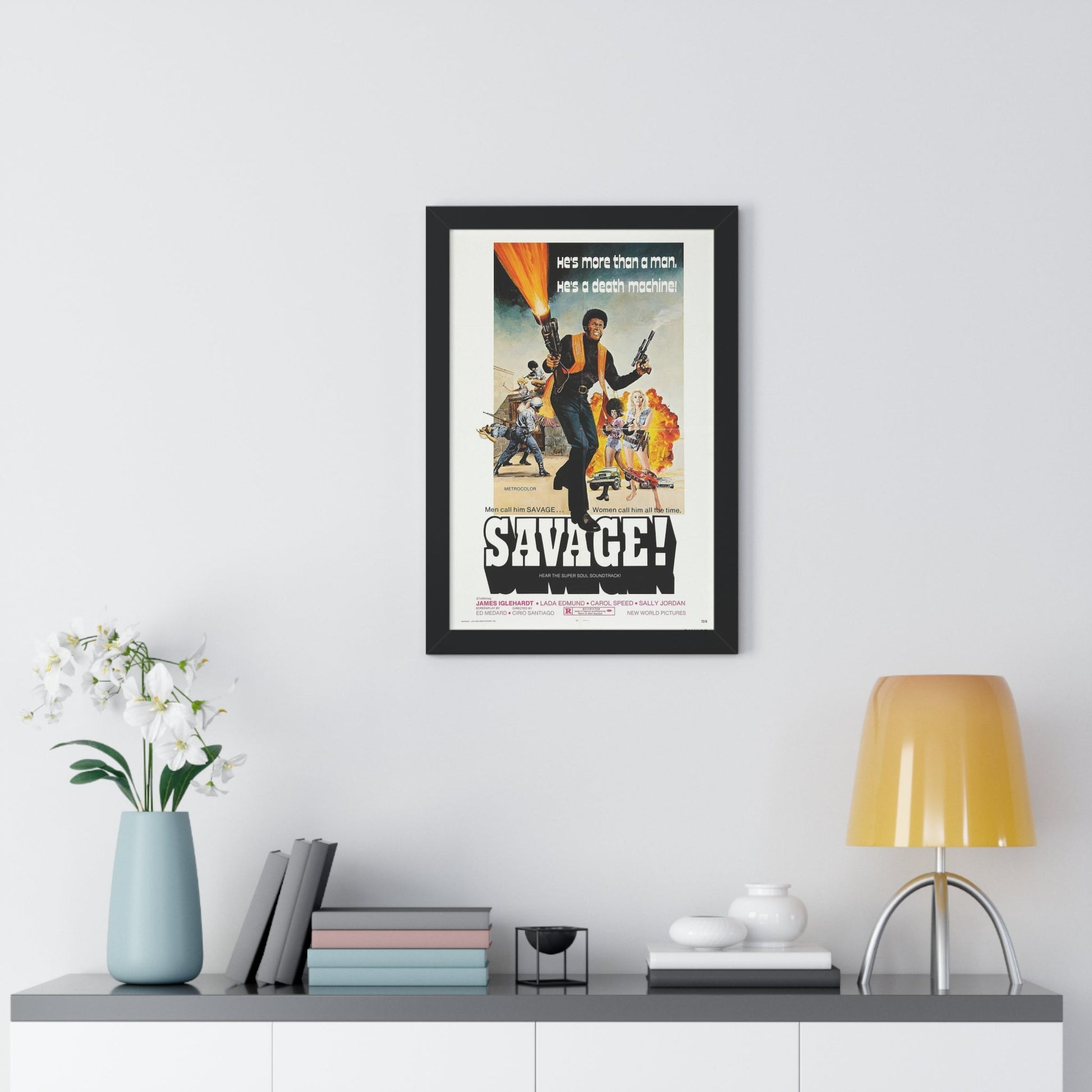 SAVAGE 1973 - Framed Movie Poster-The Sticker Space