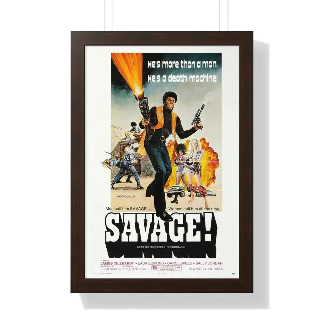 SAVAGE 1973 - Framed Movie Poster - The Sticker Space