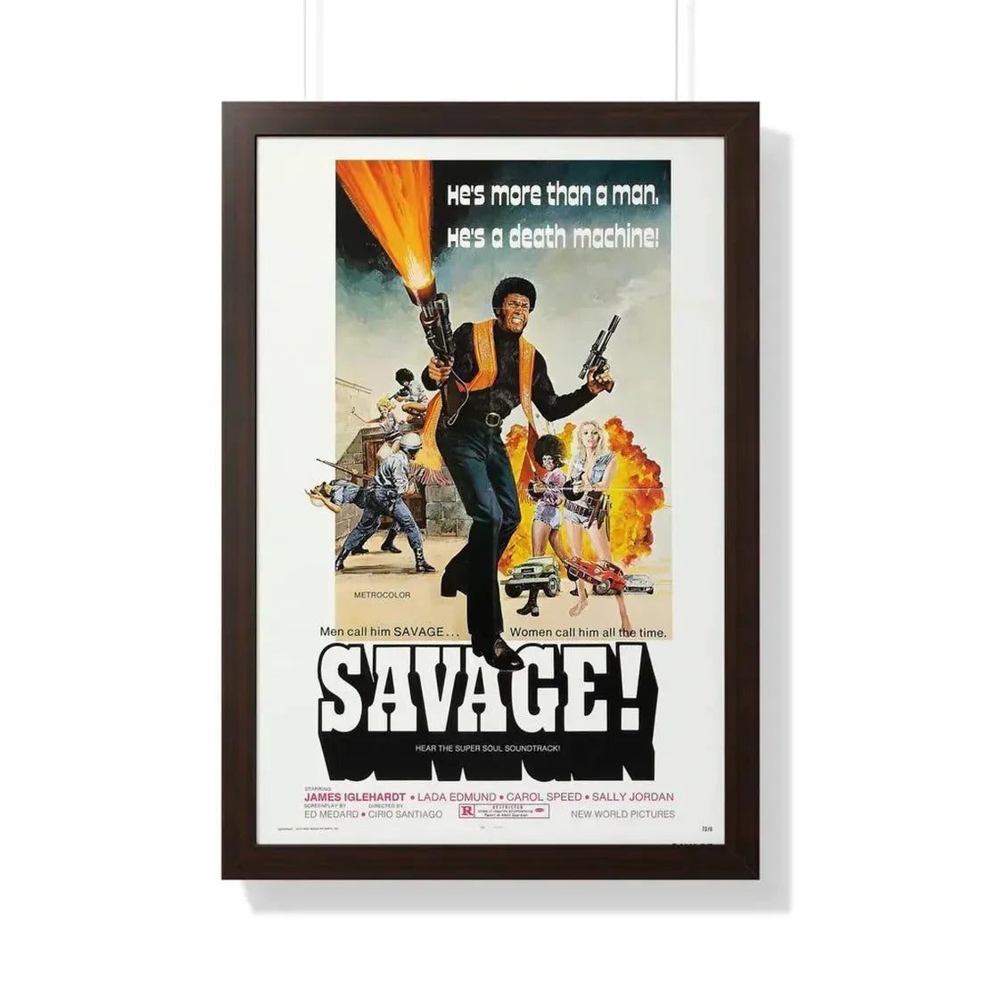 SAVAGE 1973 - Framed Movie Poster - The Sticker Space