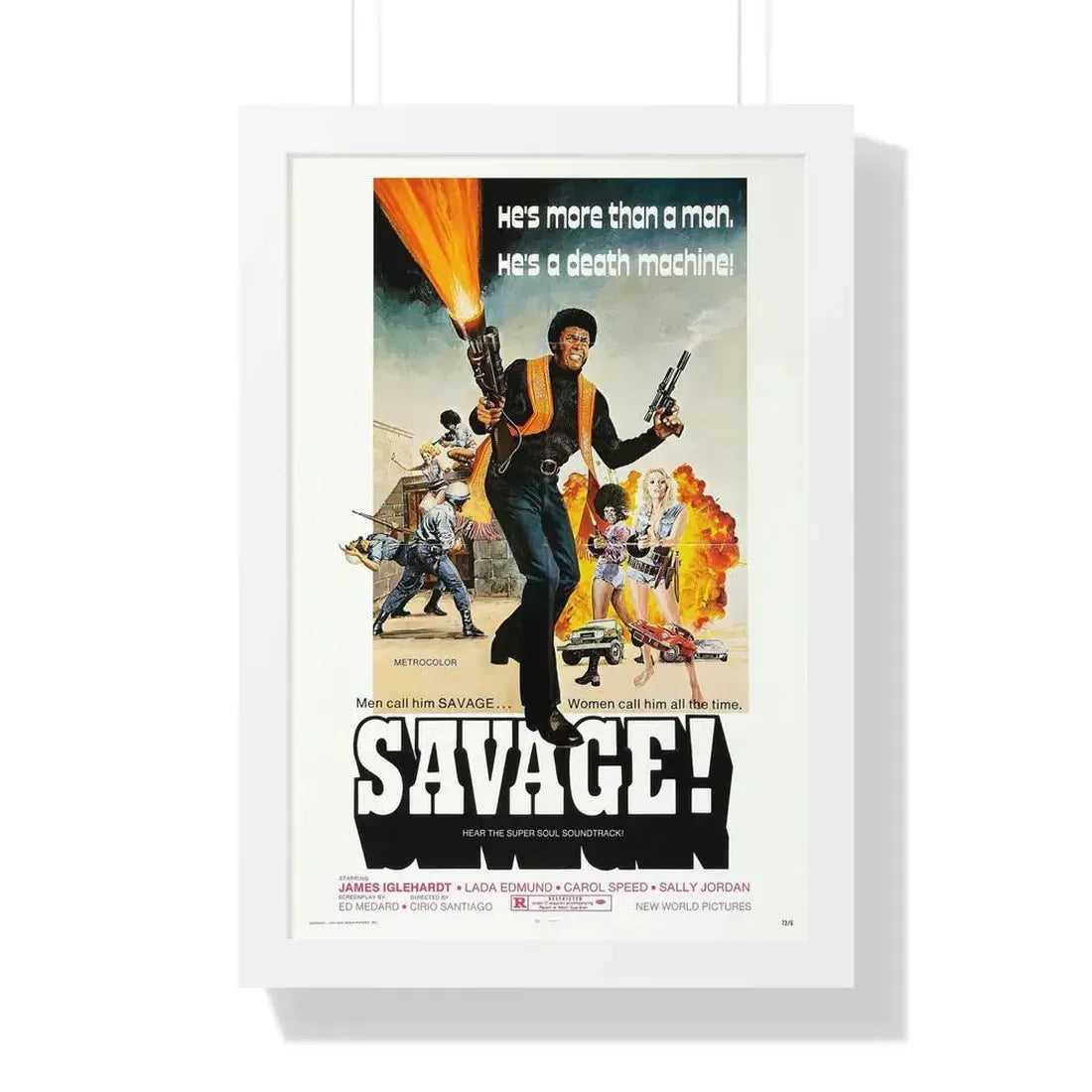 SAVAGE 1973 - Framed Movie Poster - The Sticker Space