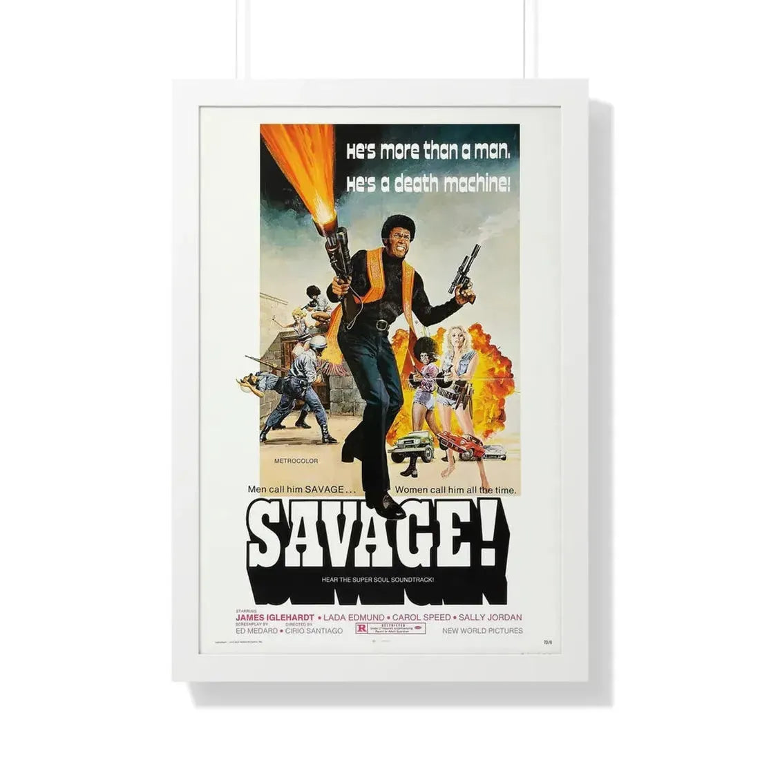 SAVAGE 1973 - Framed Movie Poster - The Sticker Space