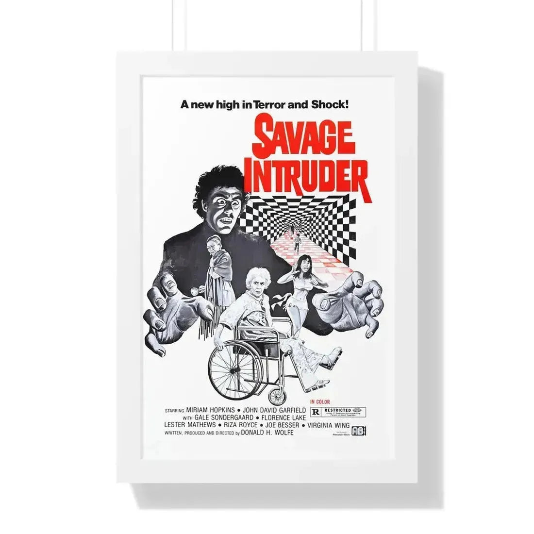 SAVAGE INTRUDER 1970 - Framed Movie Poster 16″ x 24″ White - The Sticker Space