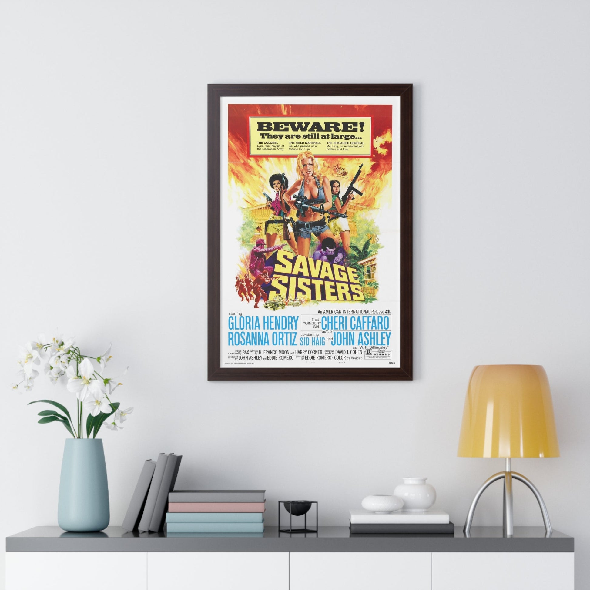 SAVAGE SISTERS 1974 - Framed Movie Poster-The Sticker Space