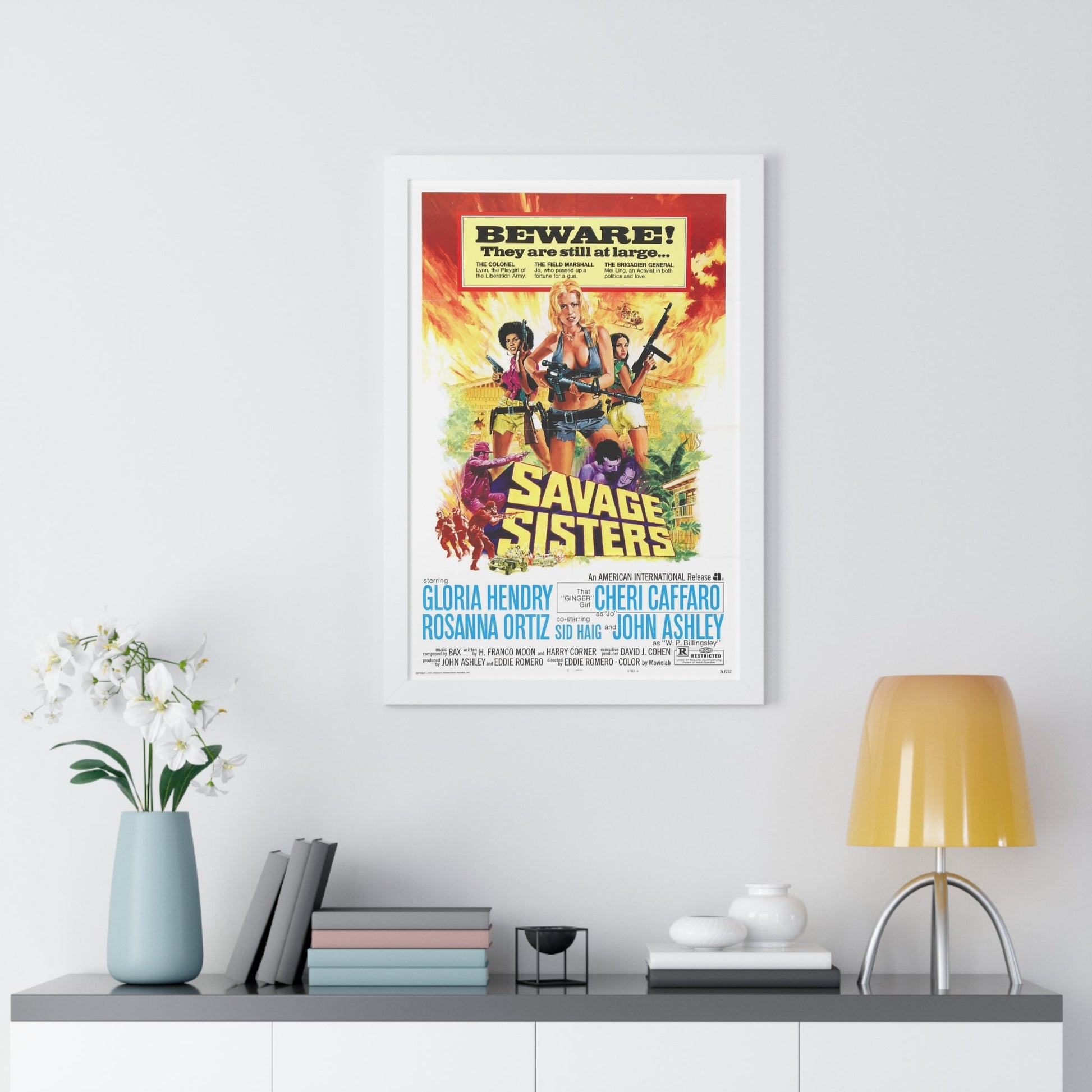 SAVAGE SISTERS 1974 - Framed Movie Poster-The Sticker Space