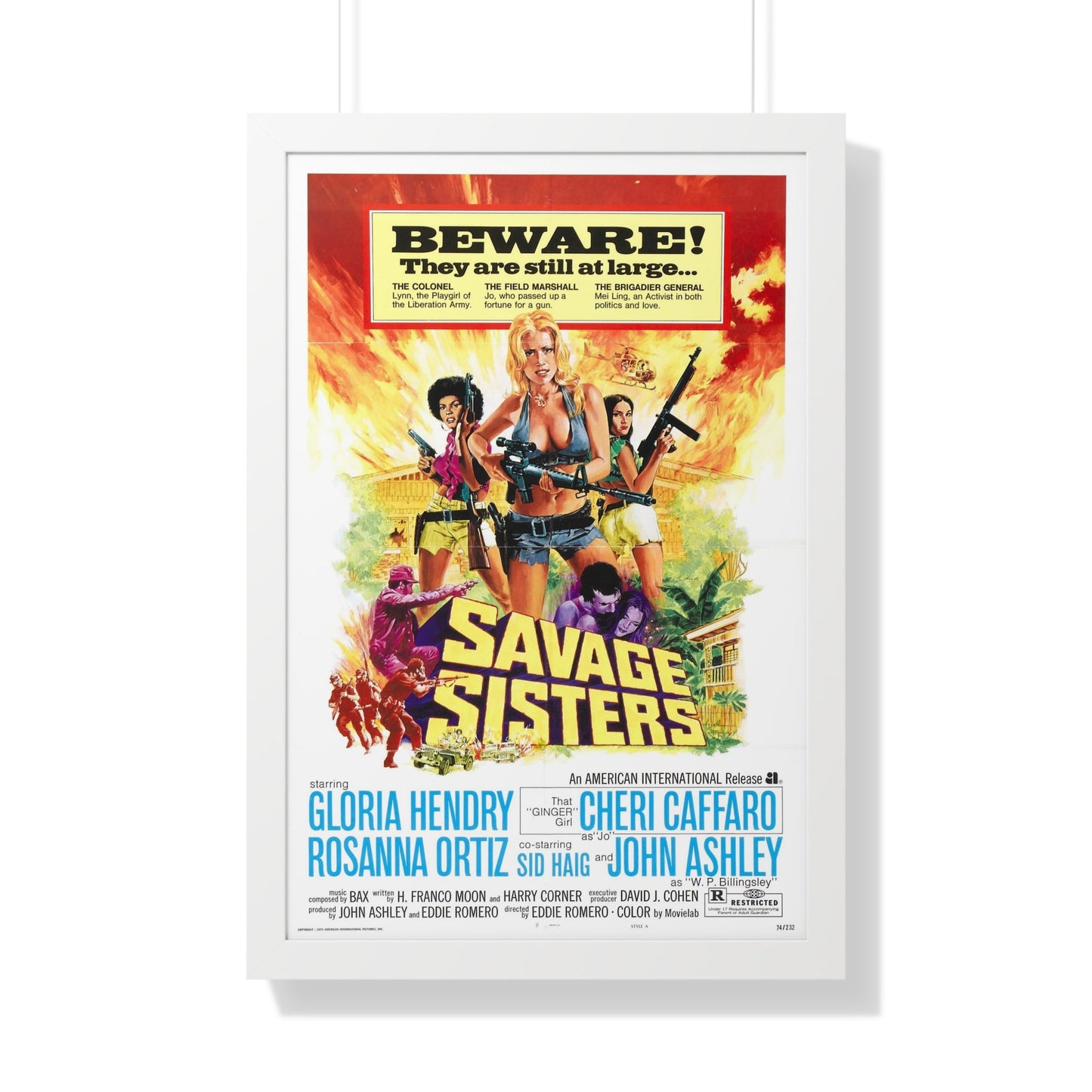 SAVAGE SISTERS 1974 - Framed Movie Poster-20" x 30"-The Sticker Space