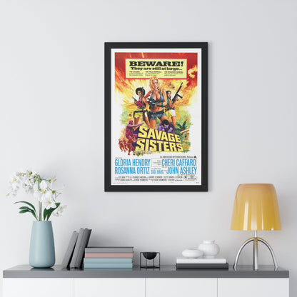 SAVAGE SISTERS 1974 - Framed Movie Poster-The Sticker Space