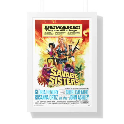 SAVAGE SISTERS 1974 - Framed Movie Poster - The Sticker Space
