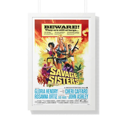SAVAGE SISTERS 1974 - Framed Movie Poster - The Sticker Space